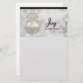 Doe mee aan de World Elegant Silver Kerstbal Briefpapier (Voorkant / Achterkant)