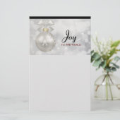 Doe mee aan de World Elegant Silver Kerstbal Briefpapier (Staand voorkant)