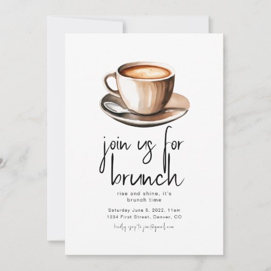 Doe mee aan onze brunchfeest uitnodiging template (Voorkant)
