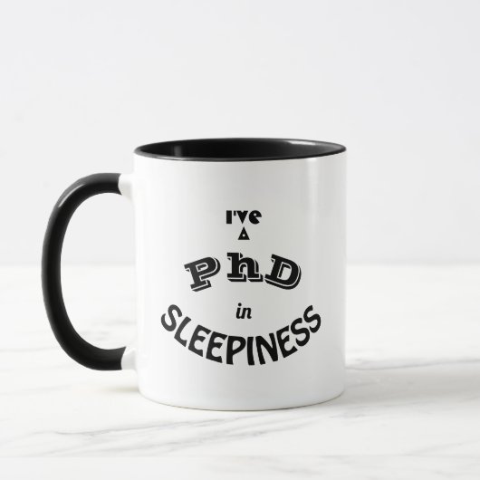 Doe mee aan slaperigheid, koffie, Phd & postdoc v1 Mok (Links)