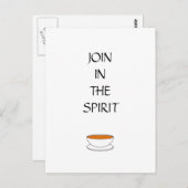 Doe mee in de geest, met kop thee briefkaart (Voorkant / Achterkant)