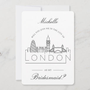 Doe mee in Londen Verzoek van Bridal Party Kaart
