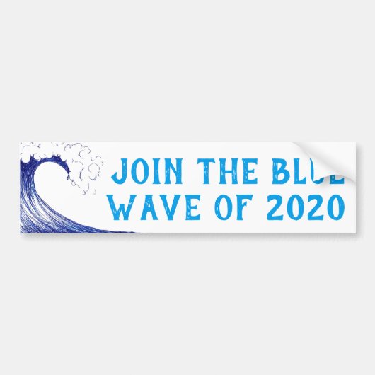 Doe mee met de BLUE WAVE van 2020 Bumpersticker (Voorkant)