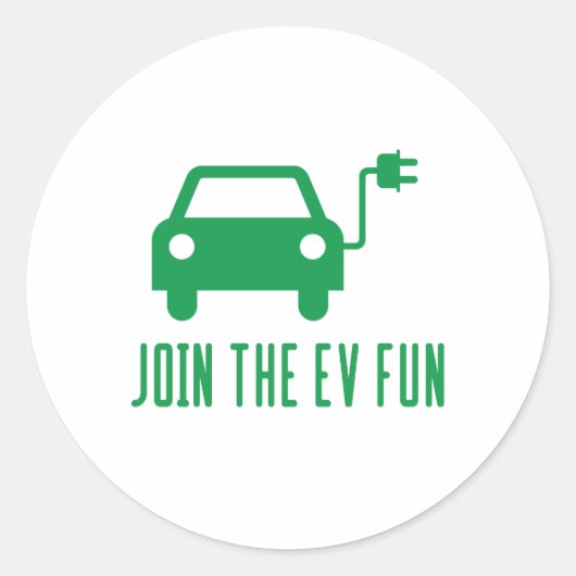 Doe mee met de EV Fun Ronde Sticker (Voorkant)