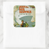 Doe mee met de luchtdienst ~ Geef 'Er het Pistool Vierkante Sticker (Tas)