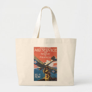 Doe mee met de luchtdienst grote tote bag
