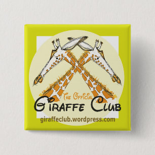 Doe mee met de Officiële Giraffe club met een bad Vierkante Button 5,1 Cm
