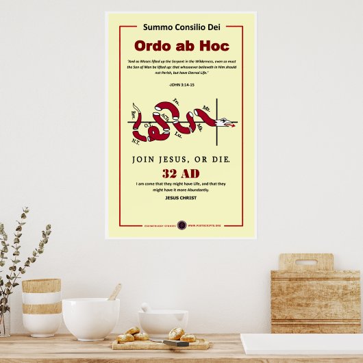 Doe mee met Jezus of sterf Poster (Keuken)