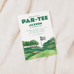 Doe mee met ons voor een Par-T-shirt golfverjaarda Kaart