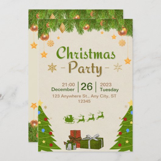 Doe mee met onze uitnodiging voor een feestelijke (Voorkant / Achterkant)