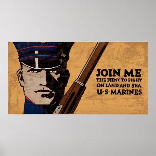 Doe mee met Zee US Marines Poster (Voorkant)