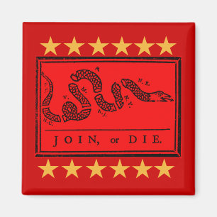 Doe mee of Die Ben Franklin Banner op Tshirts Magneet
