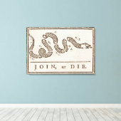 Doe mee of sterf ratelslang: Cartoon Benjamin Fran Canvas Afdruk (Insitu (Houten vloer))