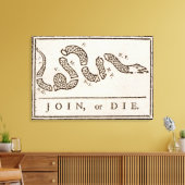 Doe mee of sterf ratelslang: Cartoon Benjamin Fran Canvas Afdruk (Insitu (Woonkamer))