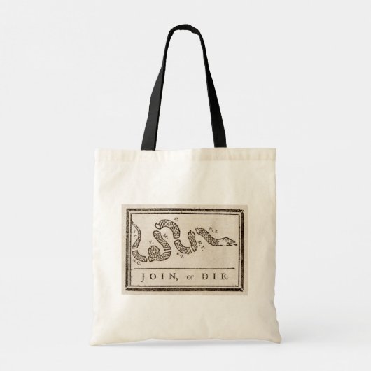 Doe mee of sterf ratelslang: Cartoon Benjamin Fran Tote Bag (Achterkant)