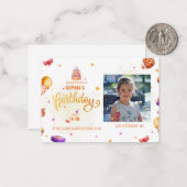 Doe mee om onze verjaardag te vieren foto uitnodig notitiekaartje (Voorkant / Achterkant in situ)