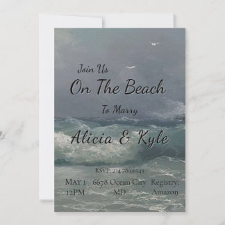 Doe mee op de Beach Wedding Invitation Kaart