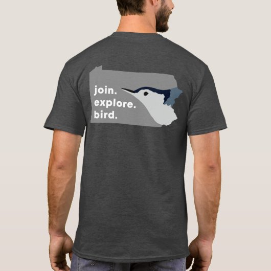 Doe mee. Verken. Vogel. T T-shirt (Achterkant)