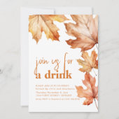 Doe mee voor een Drink Herfst Leaf Party Invite Kaart (Voorkant)
