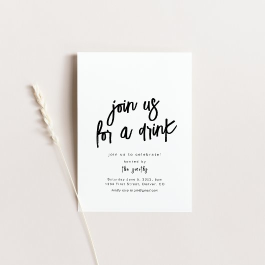 Doe mee voor een Drink Party Invitation Kaart