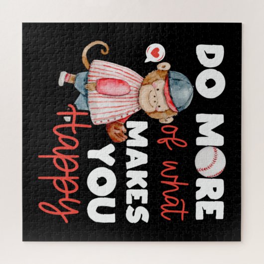 Doe meer van wat je gelukkig maakt - honkbal legpuzzel (Horizontaal)