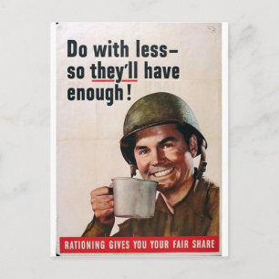 Doe met minder! briefkaart