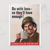 Doe met minder! briefkaart (Voorkant)