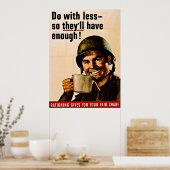 Doe met minder -  WWII Rationering Poster (Keuken)