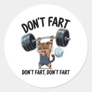 Doe Niet Grappig Boeren Gym Fitness Kat Workout Ge Ronde Sticker