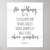 Doe niets uit Selfish, Filippijnen 2:3 Poster (Voorkant)