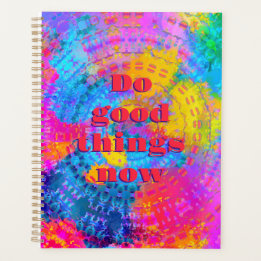 Doe nu goede dingen in Rainbow Tie Dye Boho Planner
