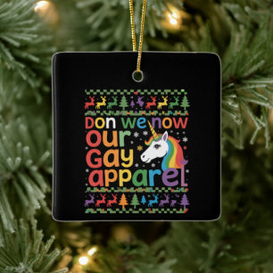 Doe Ons Nu Onze Homo Kleding Eenhoring Homo Kerstm Keramisch Ornament