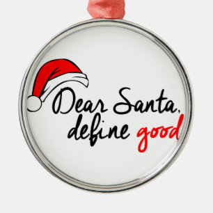 DOE SANTA, VIND GOED. NAUWKEURIGE LIJST. METALEN ORNAMENT