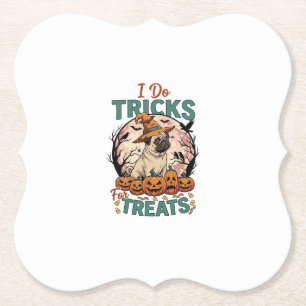 Doe Trucs Sinterklaas Halloween Pug Heksenhoed Pom Kartonnen Onderzetters