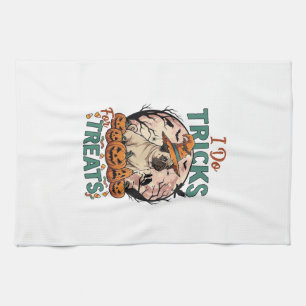 Doe Trucs Snoepjes Halloween Pug Heksenhoed Pompoe Theedoek