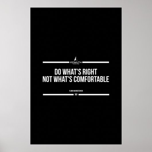 Doe wat goed is, niet wat comfortabel is poster (Voorkant)