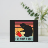 Doe wat ik wil dat het zwarte kat rode kat grappi feestdagenkaart (Staand voorkant)