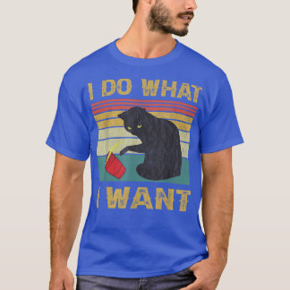 Doe wat ik wil dat het  zwarte kat rode kat grappi t-shirt