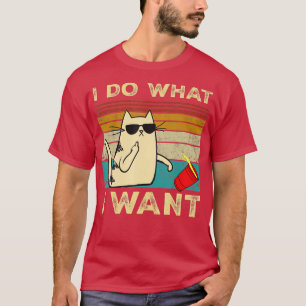 Doe wat ik wil dat het zwarte kat rode kat grappi t-shirt
