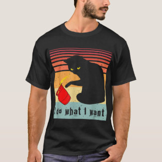 Doe wat ik wil dat het  zwarte kat rode kat grappi t-shirt