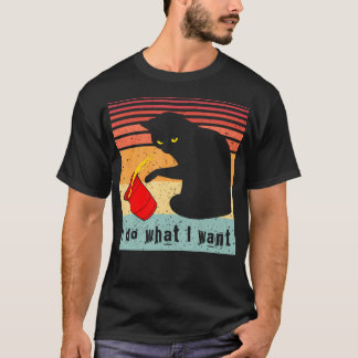 Doe wat ik wil dat het zwarte kat rode kat grappi t-shirt