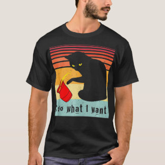 Doe wat ik wil dat het zwarte kat rode kat grappi t-shirt