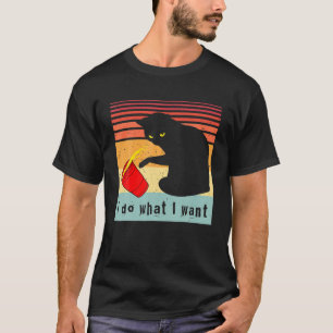 Doe wat ik wil dat het zwarte kat rode kat grappi t-shirt