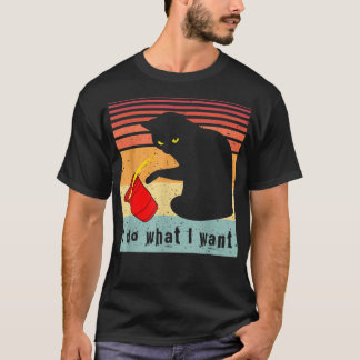 Doe wat ik wil dat het  zwarte kat rode kat grappi t-shirt