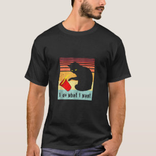 Doe wat ik wil dat het zwarte kat rode kat grappi t-shirt