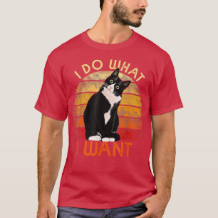 Doe wat ik wil dat Tuedo Cat Mam Cute Funny Graphi T-shirt