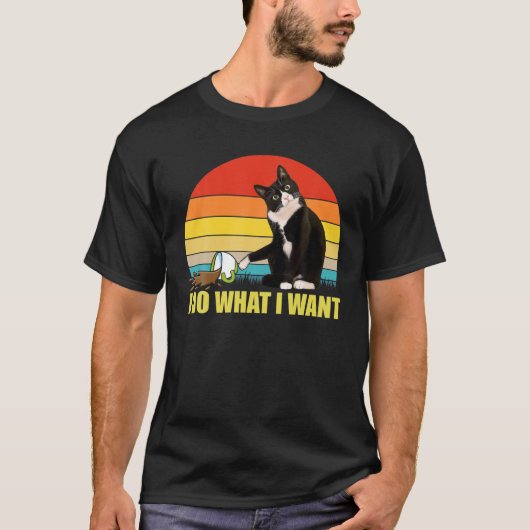Doe wat ik wil dat Tuxedo Cat Coffee Cup Funny T-shirt (Voorkant)