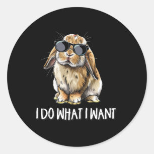 Doe wat ik wil Mini Holland Lop Bunny Rabbit Lover Ronde Sticker