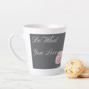 Doe wat je leuk vindt, Inspirerend bloemig citaat  Latte Mok