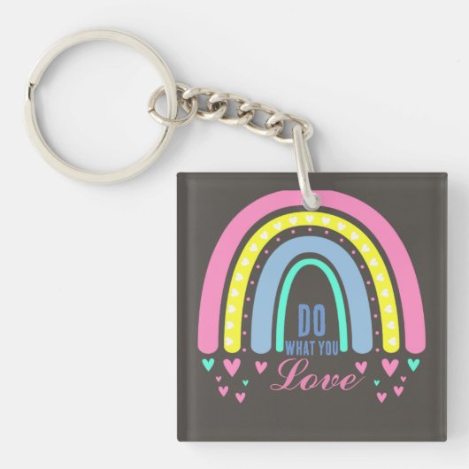 "DOE WAT JE LIEF HEBT" CITAAT BOHO RAINBOW SLEUTELHANGER (Voorkant)